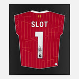Framed Arne Slot Signed Liverpool Shirt 2024-25 Home [Lite]