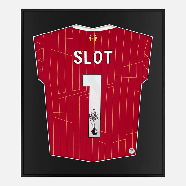 Framed Arne Slot Signed Liverpool Shirt 2024-25 Home [Lite]