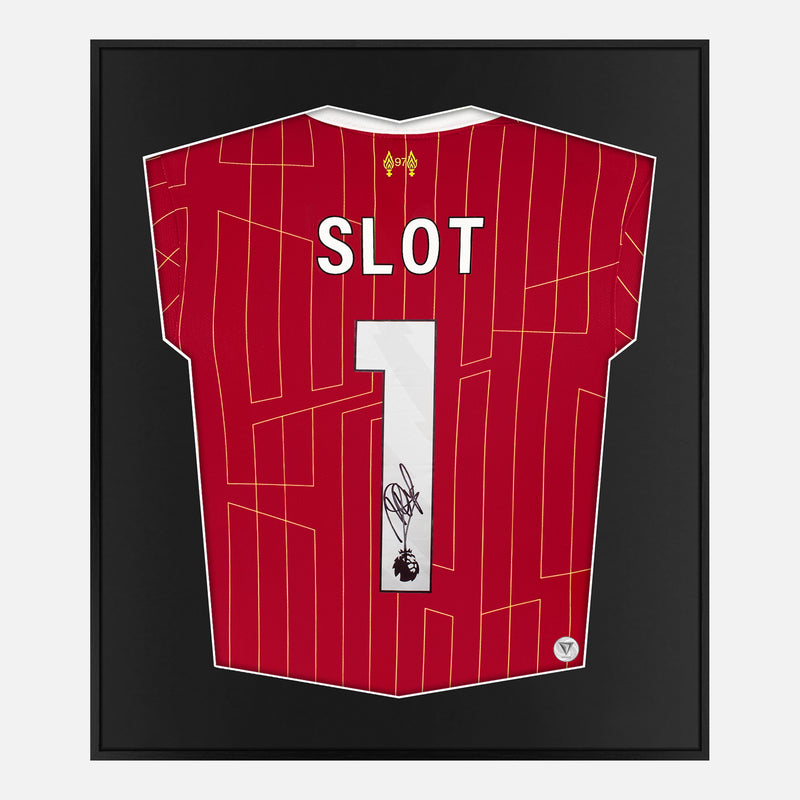 Framed Arne Slot Signed Liverpool Shirt 2024-25 Home [Lite]