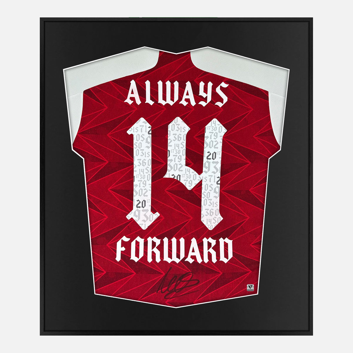 Framed Arteta Signed Arsenal Shirt, Manager Home, 14 [Lite] — Authentic signature with NFC and COA | The Vault