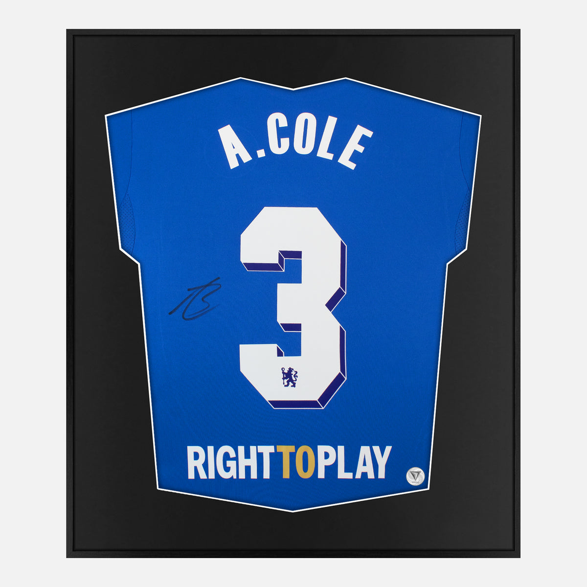 Framed Ashley Cole Signed Shirt, Champions League Winners [Lite] — Authentic signature with NFC and COA | The Vault