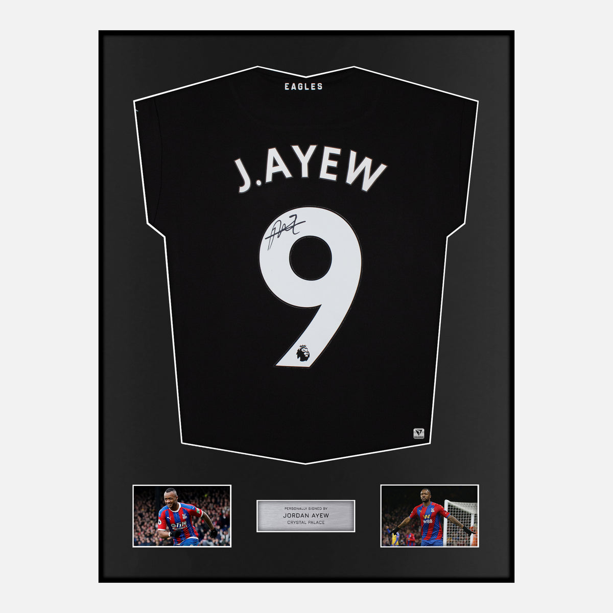Framed Jordan Ayew Signed Crystal Palace Shirt 2022-23 Third [Classic] — Verified autograph with NFC and certificate | The Vault