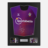 Framed Gavin Bazunu Signed Southampton Shirt 2022-23 Goalkeeper [Modern]