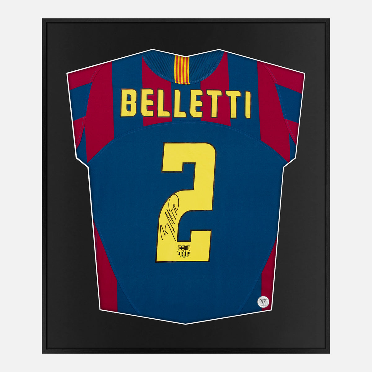Framed Bellettii Signed Shirt, Barcelona 2006 Champions League Winners [Lite] — Authentic signature with NFC and COA | The Vault