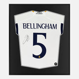 Framed Bellingham Signed Shirt, 2023-24 Real Madrid Home [Lite]