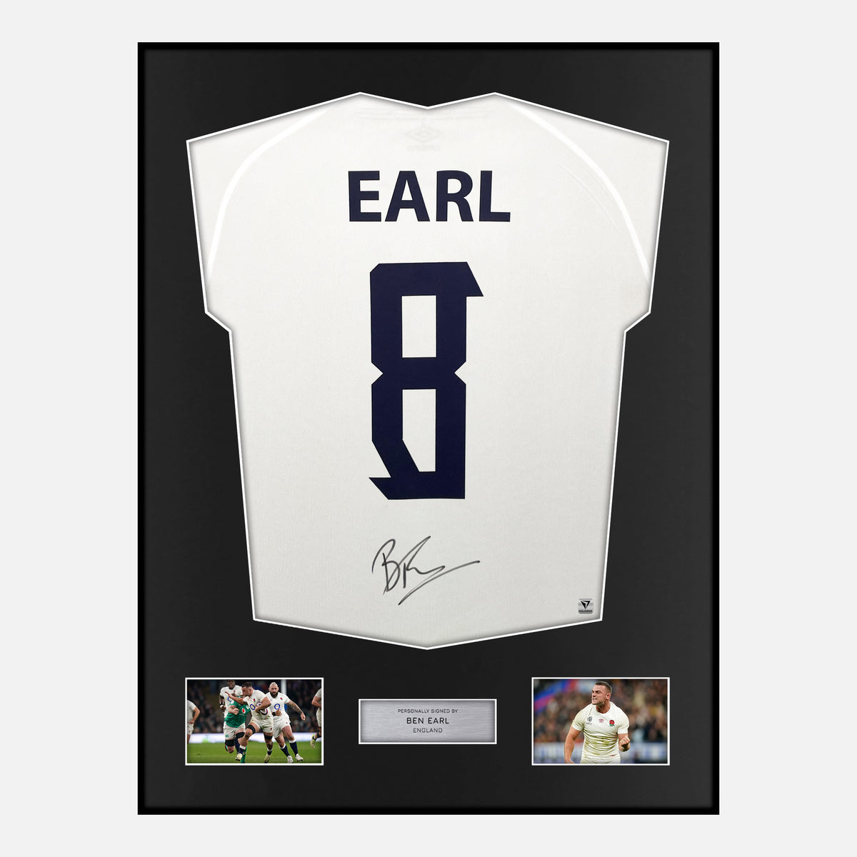 Framed Ben Earl Signed England Rugby Shirt 2023 World Cup [Classic] — Classic framed England shirt signed by Ben Earl | The Vault