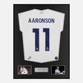 Framed Brenden Aaronson Signed Leeds United Shirt 2025-26 Home [Classic]