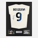 Framed Karim Benzema Signed Real Madrid Shirt Home [Modern]