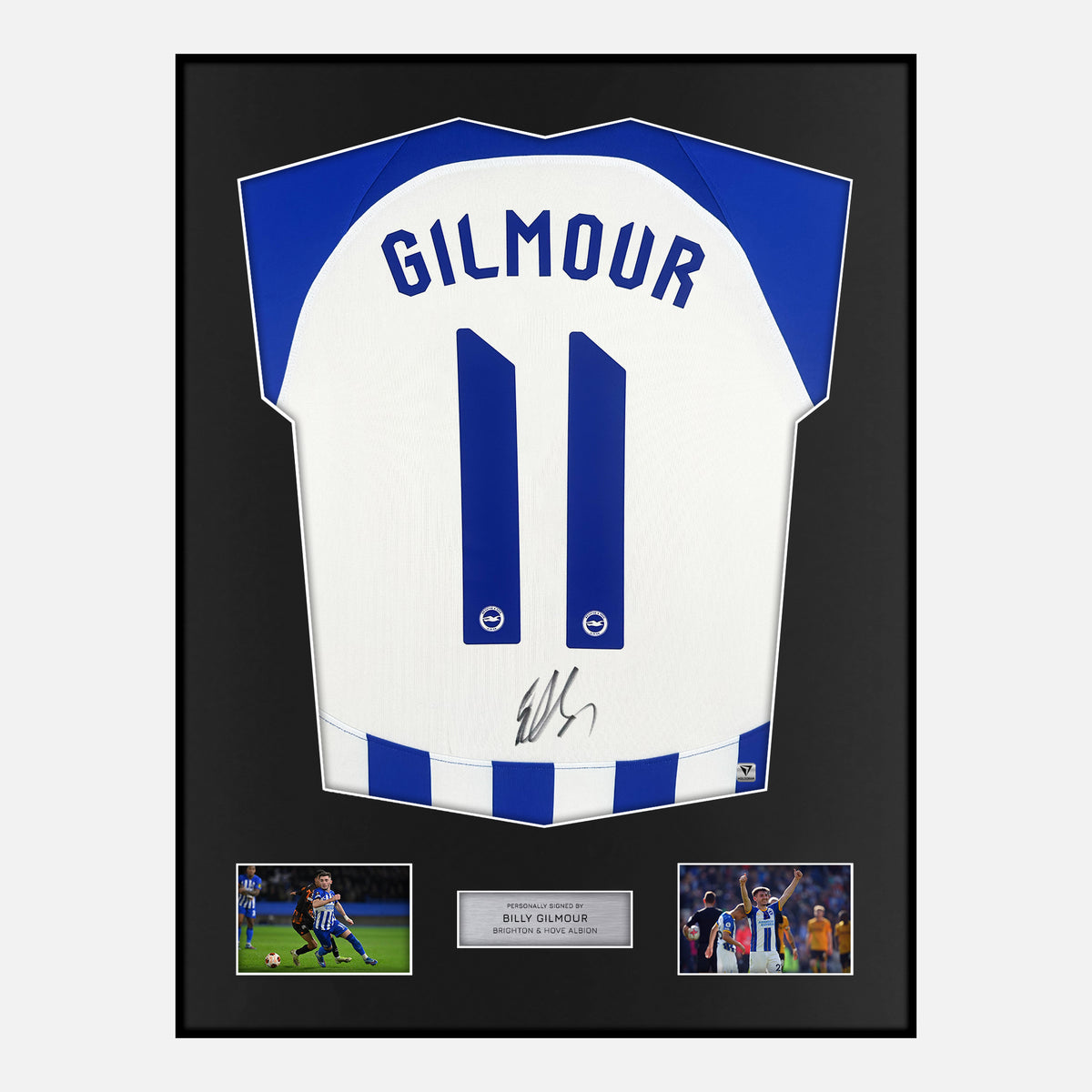 Framed Billy Gilmour Signed Brighton Shirt Home 2023-24 [Classic] — Verified autograph with NFC and certificate | The Vault