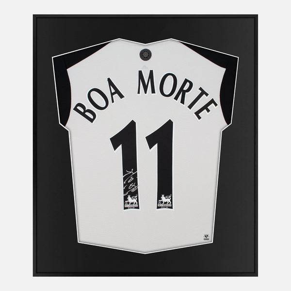 Framed Luís Boa Morte Signed Fulham Shirt Home [Mini]
