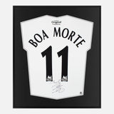 Framed Luís Boa Morte Signed Fulham Shirt Home [Mini]