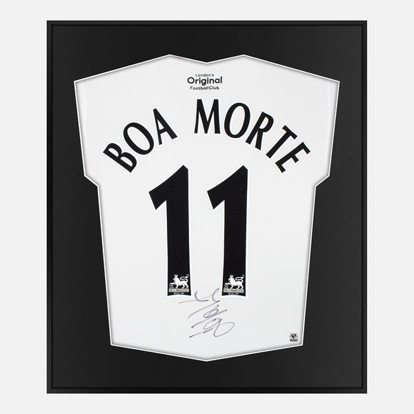 Framed Luís Boa Morte Signed Fulham Shirt Home [Lite]