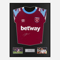 Framed Jarrod Bowen Signed West Ham United Shirt 2022-23 Home [Classic]