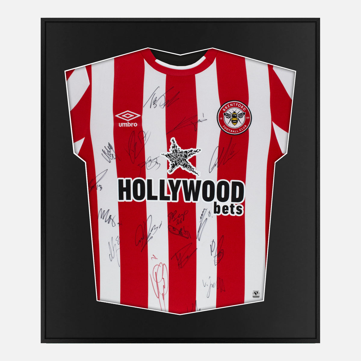 Framed Brentford Signed Shirt, Full Squad [Lite] — Authentic signature with NFC and COA | The Vault