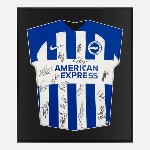 Framed Squad Signed Brighton & Hove Albion Shirt 2023-24 Home [Mini]