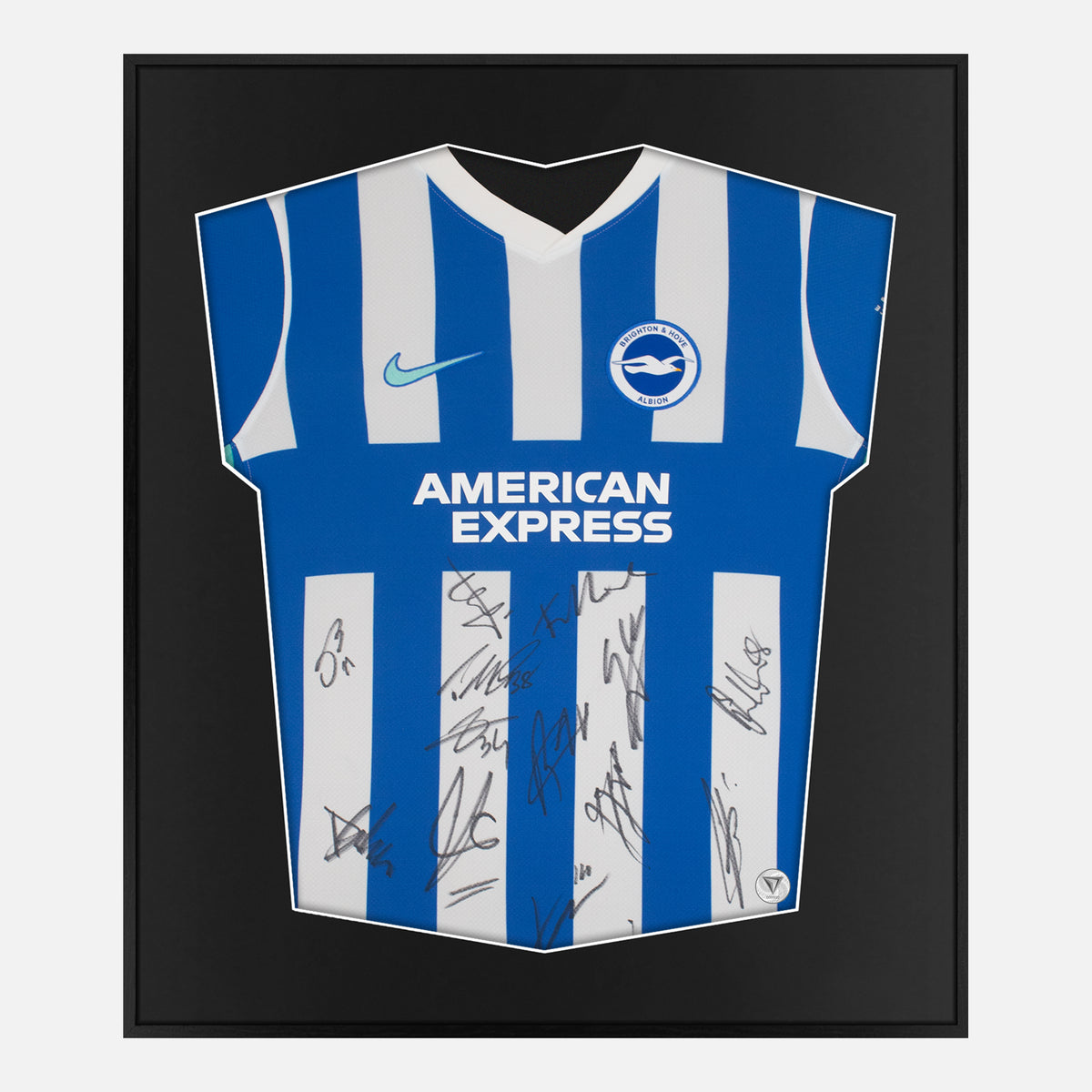 Framed Brighton Signed Shirt, Rare Squad, Home [Lite] — Authentic signature with NFC and COA | The Vault