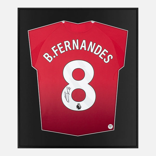 Framed Bruno Fernandes Signed Shirt, Manchester United Home [Mini]