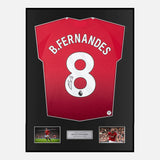 Framed Bruno Fernandes Signed Manchester United Shirt Home 2024-25 [Modern]