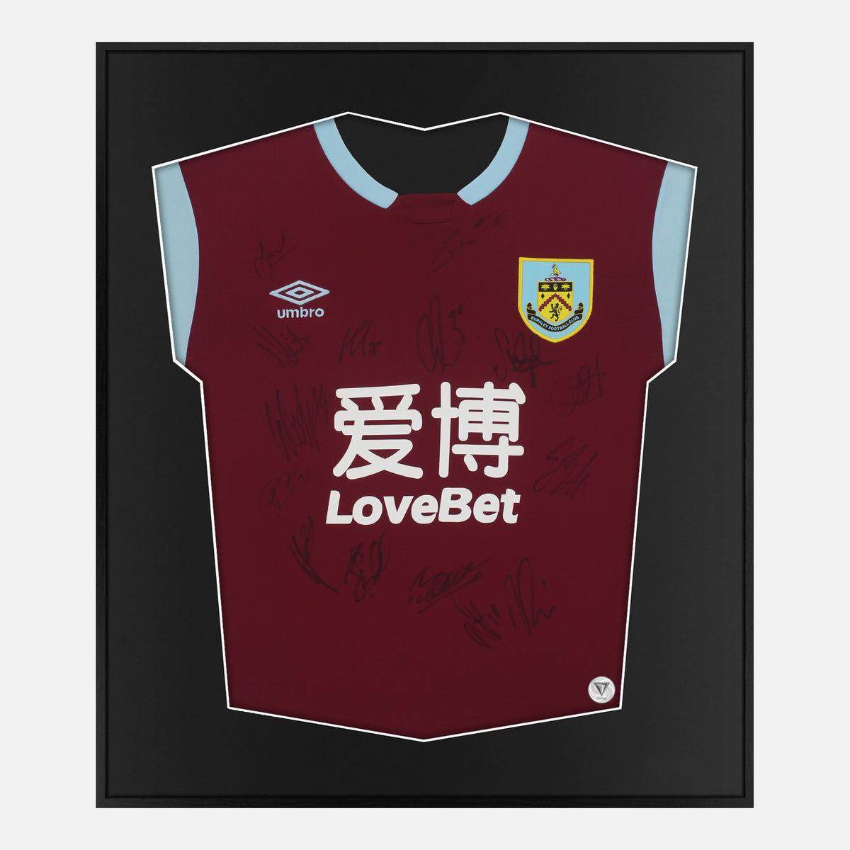 Framed Burnley Signed Shirt, 2019-20 Squad [Lite] — Authentic signature with NFC and COA | The Vault