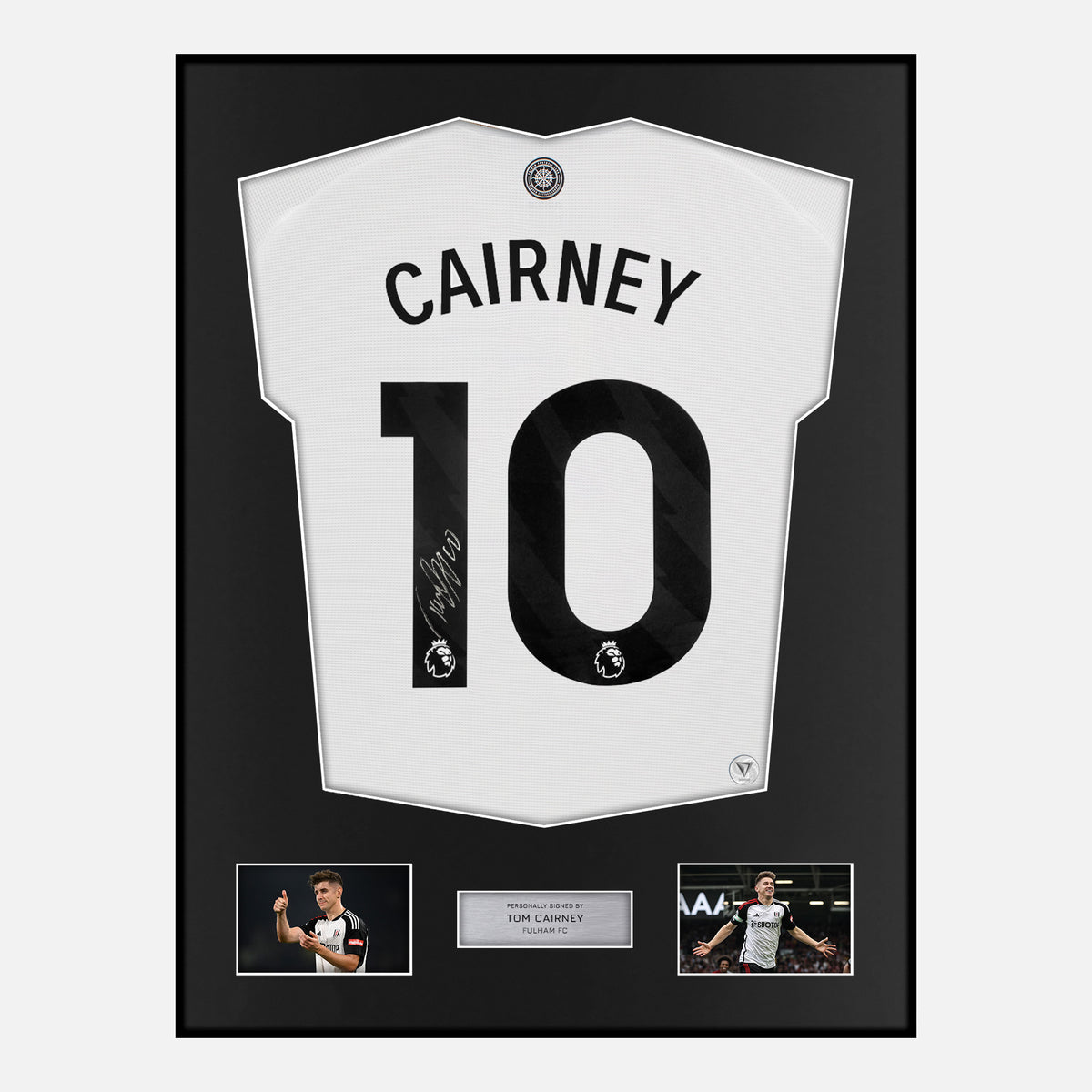 Framed Tom Cairney Signed Fulham Shirt 2024-25 Home [Classic] — Verified autograph with NFC and certificate | The Vault