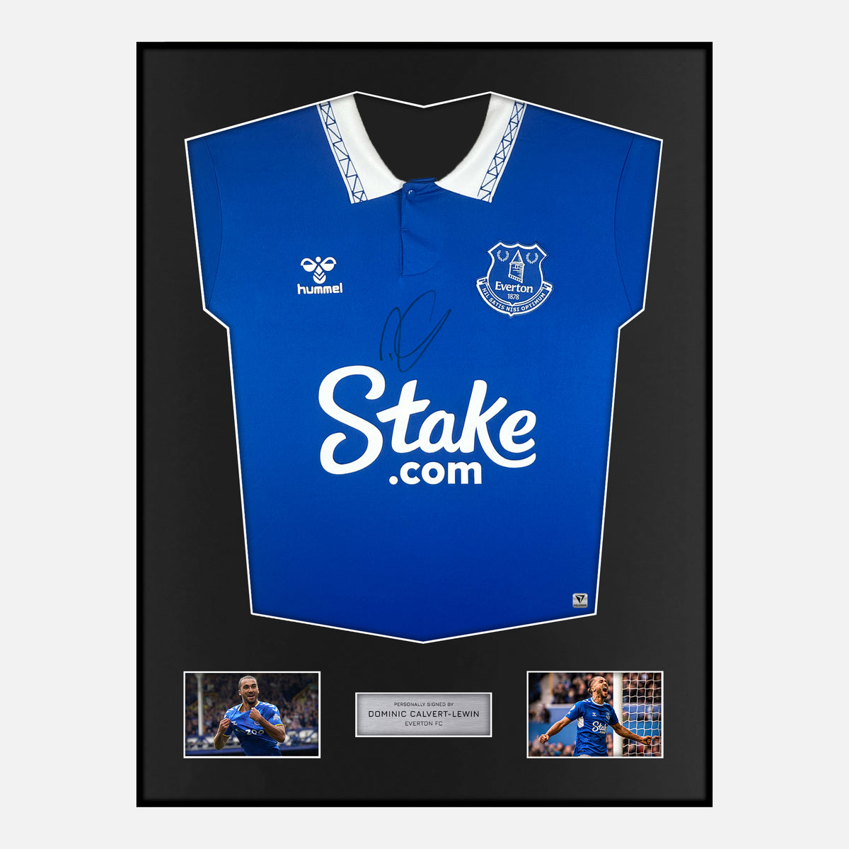 Framed Dominic Calvert-Lewin Signed Everton Shirt 2023-24 Home [Classic] — Verified autograph with NFC and certificate | The Vault