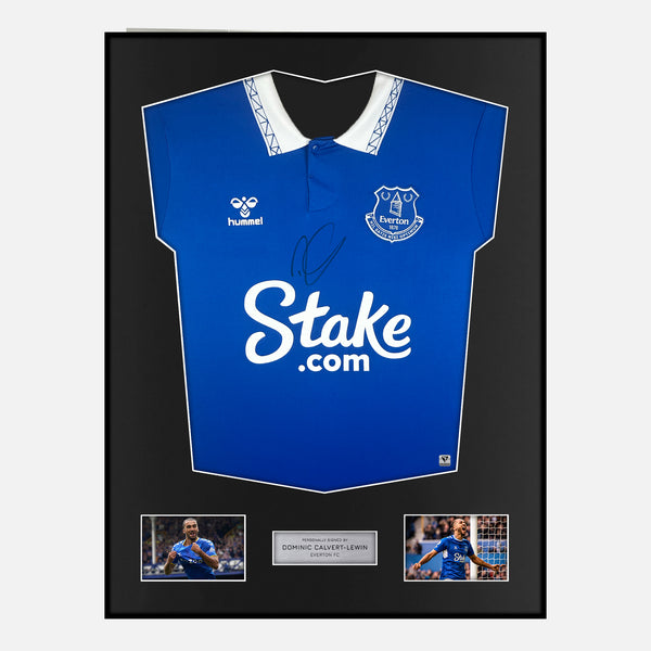 Framed Dominic Calvert-Lewin Signed Everton Shirt 2023-24 Home 