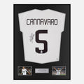 Framed Fabio Cannavaro Signed Real Madrid Shirt 2008-09 Home [Classic]