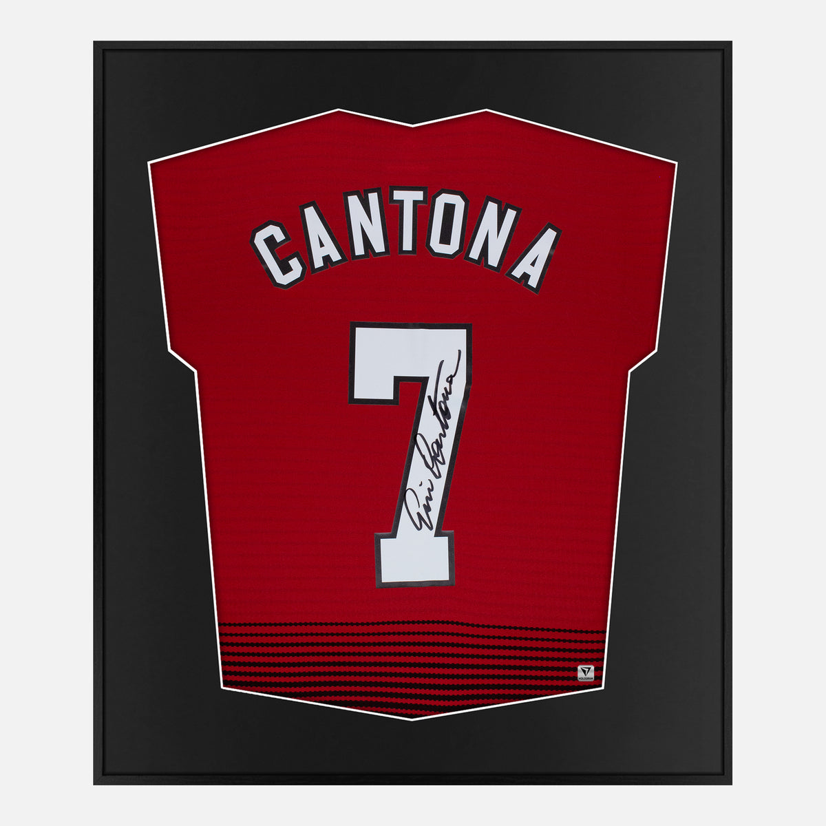 Framed Cantona Signed Shirt, Manchester United Home [Lite] — Lite framed Manchester United shirt signed by Eric Cantona | The Vault