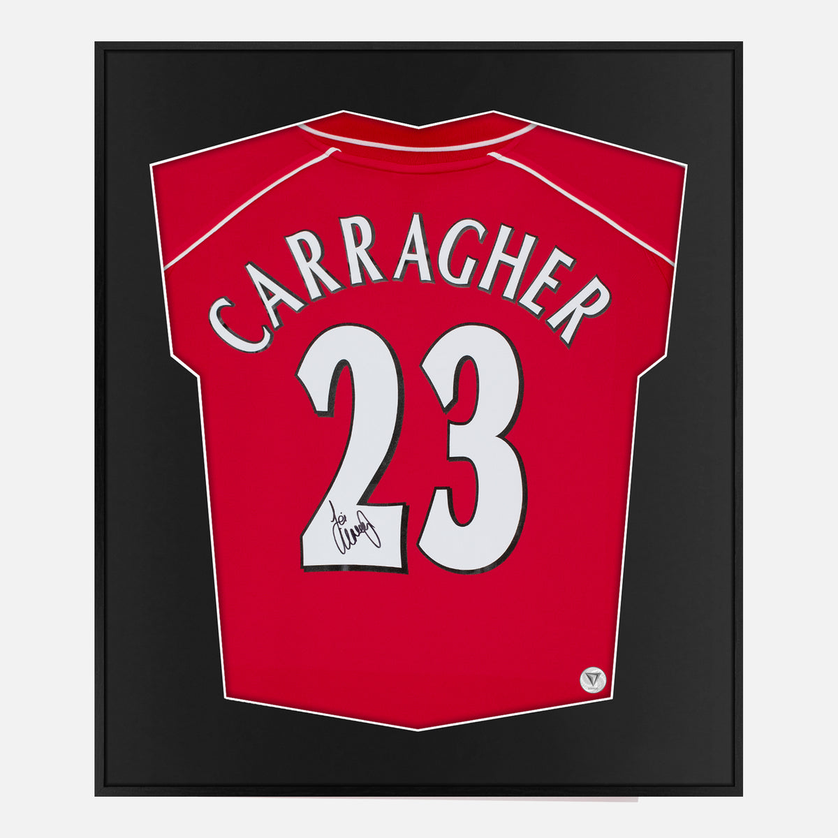 Framed Jamie Carragher Signed Shirt, Liverpool, Home 23 [Lite] — Authentic signature with NFC and COA | The Vault