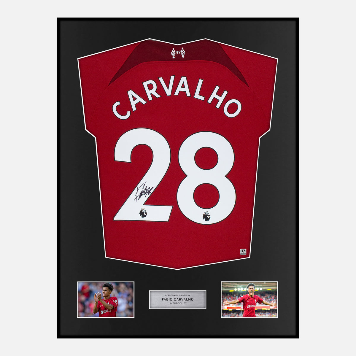 Framed Fábio Carvalho Signed Liverpool Shirt 2022-23 Home [Classic] — Verified autograph with NFC and certificate | The Vault