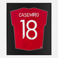 Framed Casemiro Signed Manchester United Shirt, Number 18 [Lite]
