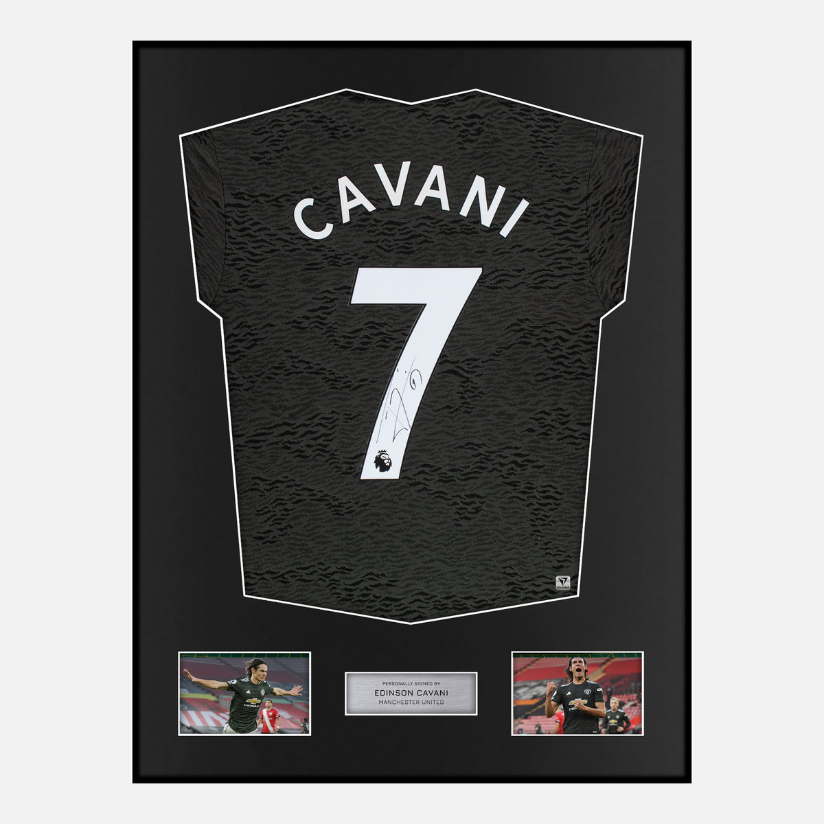 Framed Edinson Cavani Signed Manchester United Shirt 2020-21 Away [Classic] — Classic framed Manchester United shirt signed by Edinson Cavani | The Vault