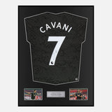 Framed Edinson Cavani Signed Manchester United Shirt 2020-21 Away [Modern]