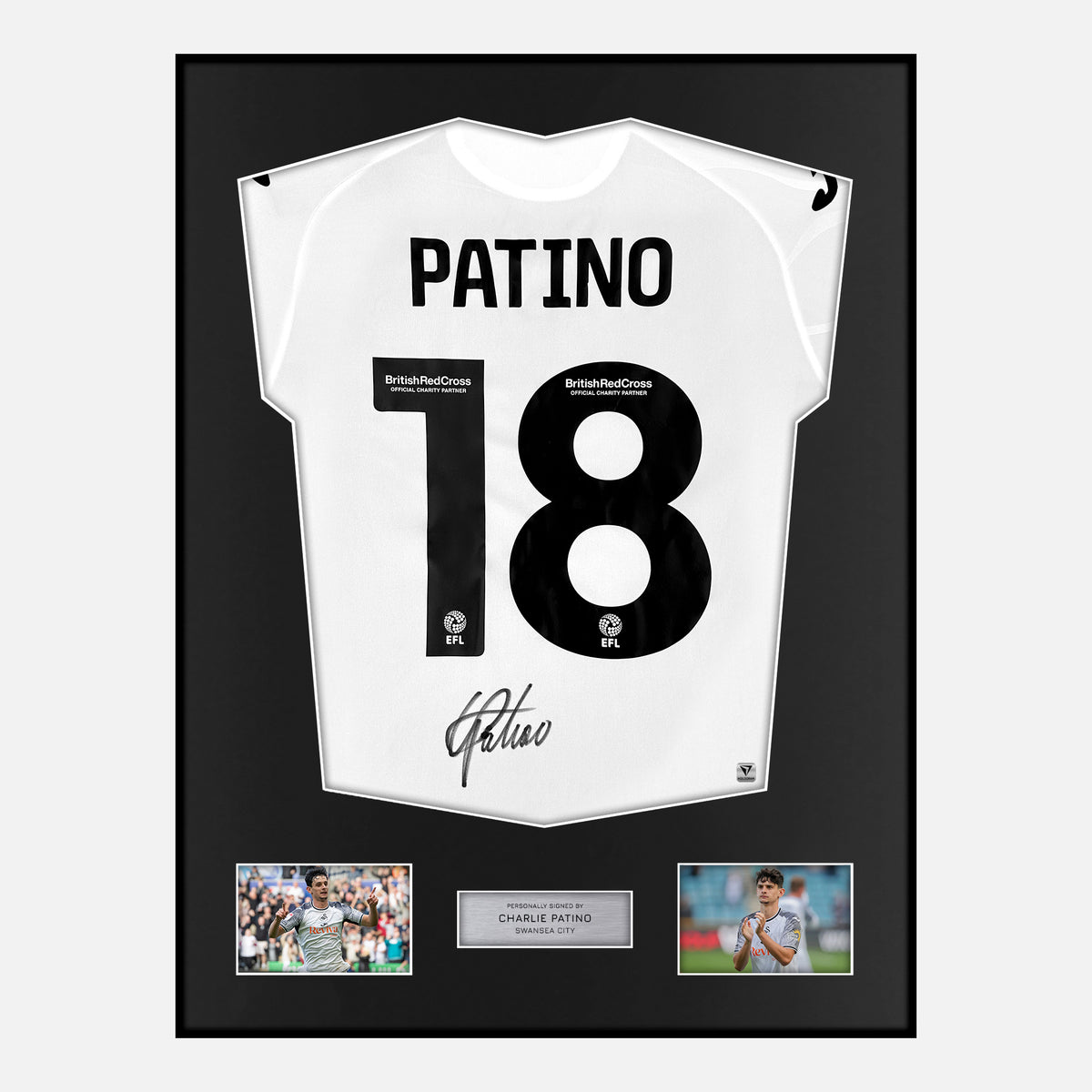 Framed Charlie Patino Signed Swansea City Shirt Home [Classic] — Verified autograph with NFC and certificate | The Vault