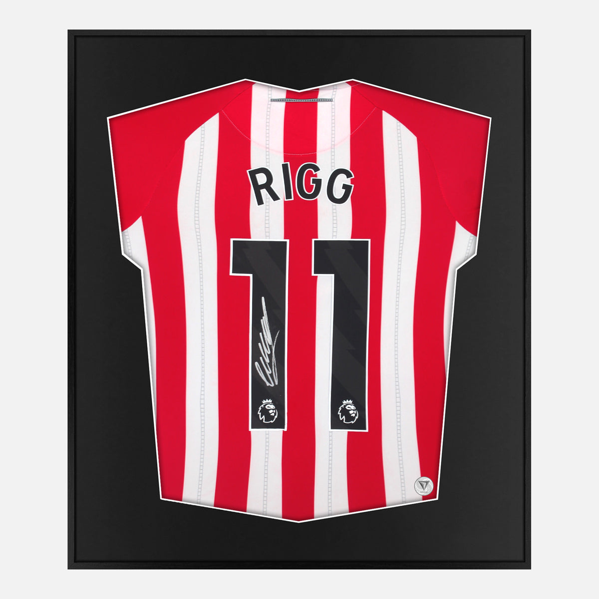 Framed Chris Rigg Signed Shirt, Sunderland Home 11 [Lite] — Lite framed Sunderland shirt signed by Chris Rigg | The Vault