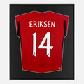 Framed Eriksen Signed Shirt, Manchester United Home [Lite]