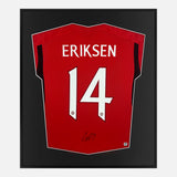 Framed Christian Eriksen Signed Manchester United Shirt Home 2023-24 [Mini]