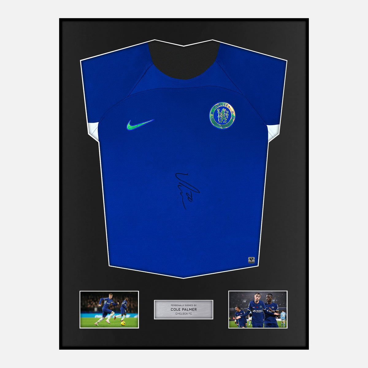 Framed Cole Palmer Signed Chelsea Shirt Home [Classic] — Verified autograph with NFC and certificate | The Vault