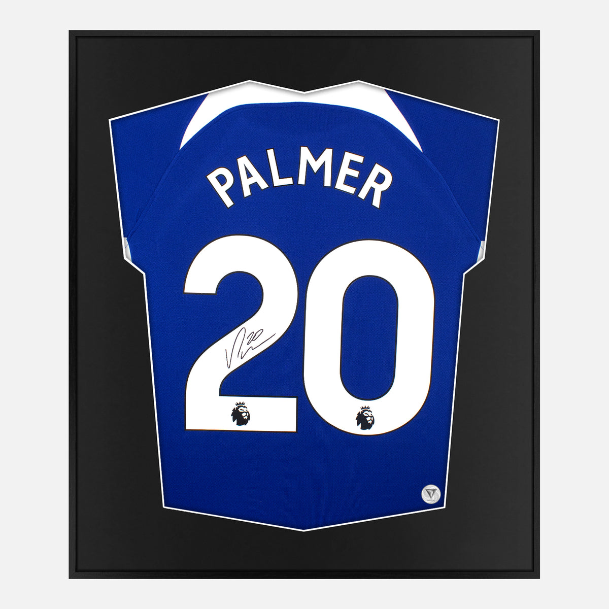 Framed Palmer Signed Shirt, Number 20, Chelsea Home [Lite] — Authentic signature with NFC and COA | The Vault