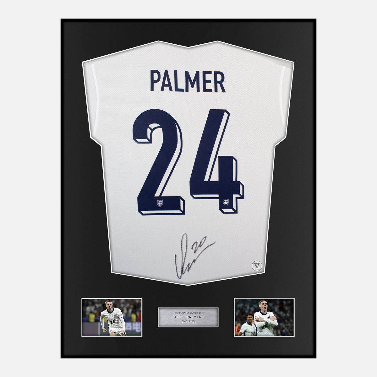 Framed Cole Palmer Signed England Shirt Euro 2024 Final [Classic] — Verified autograph with NFC and certificate | The Vault