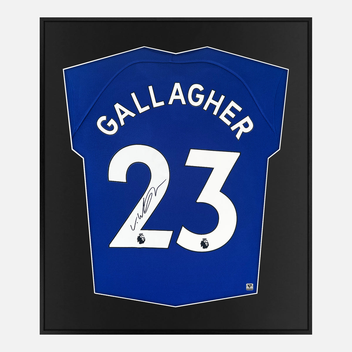 Framed Gallagher Signed Shirt, Chelsea Home [Lite] — Authentic signature with NFC and COA | The Vault