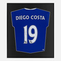 Framed Diego Costa Signed Shirt, Chelsea, Blue Home [Lite]