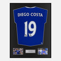 Framed Diego Costa Signed Chelsea Shirt 2016-17 Home [Classic]
