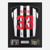 Framed Dan Burn Signed Newcastle United Shirt 2023-24 Home [Modern]