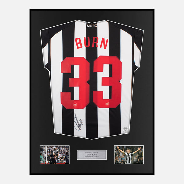 Framed Dan Burn Signed Newcastle United Shirt 2023-24 Home [Classic]