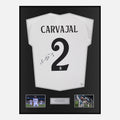 Framed Dani Carvajal Signed Real Madrid Shirt 2024-25 Home [Classic]