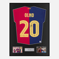 Framed Dani Olmo Signed Barcelona Shirt 2024-25 Home [Classic]