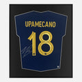 Framed Upamecano Signed France Shirt, Home Blue [Lite]