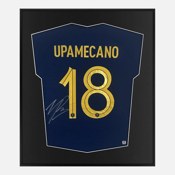 Framed Dayot Upamecano Signed France Shirt 2022 World Cup [Mini]