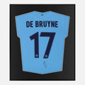 Framed De Bruyne Signed Manchester City Shirt [Lite]